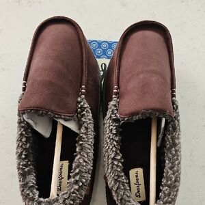 Dearfoams Coffee Slippers with Memory Foam Mens Size 9-10